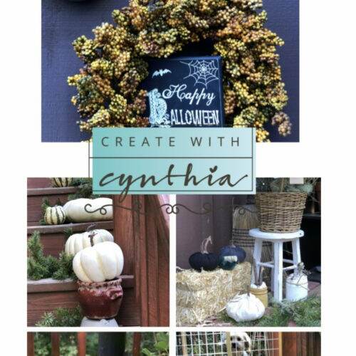 create with cynthia, fall inspired porch, pumpkins