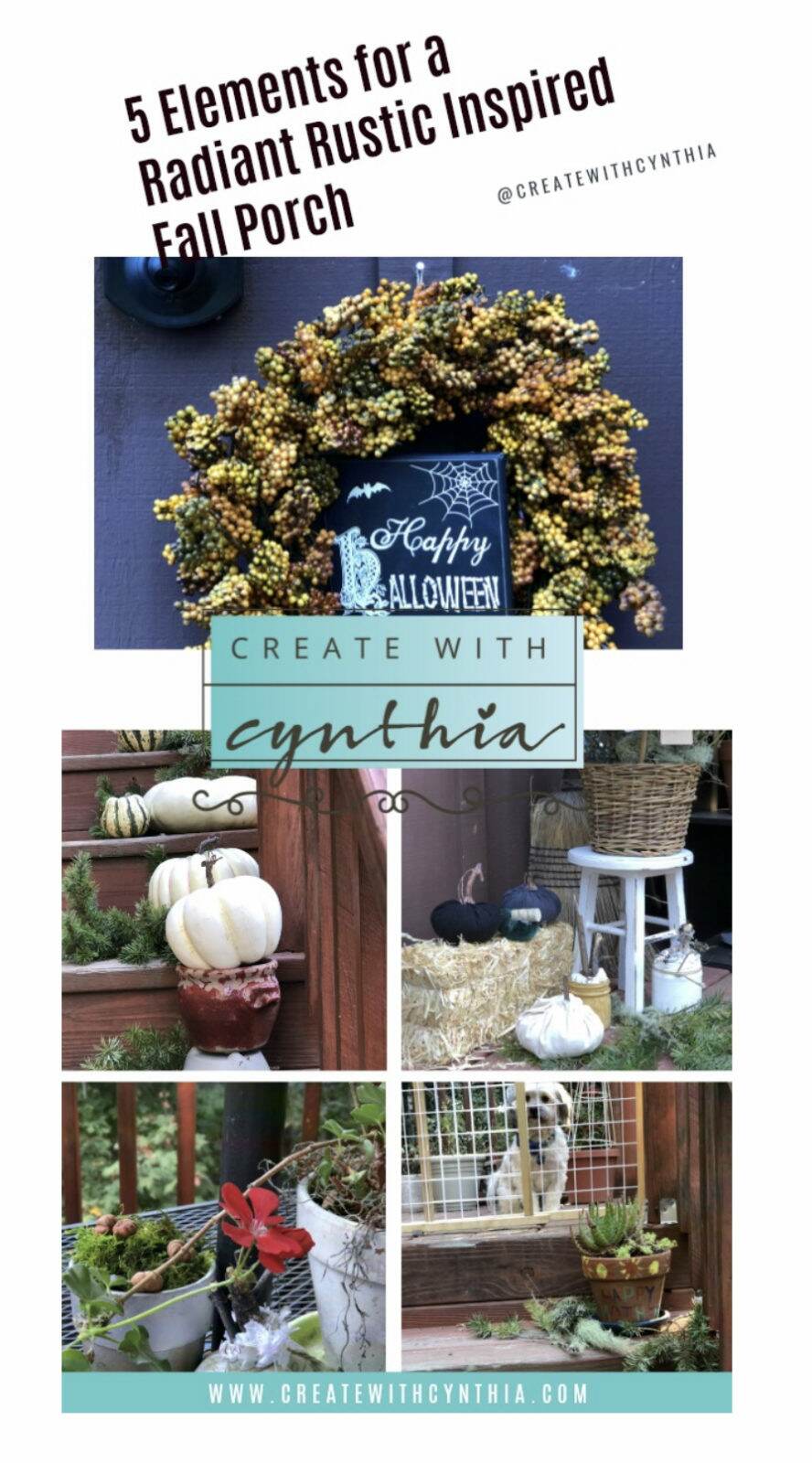 Create with Cynthia, Rustic Fall Porch, Fall Porch, Fall decor