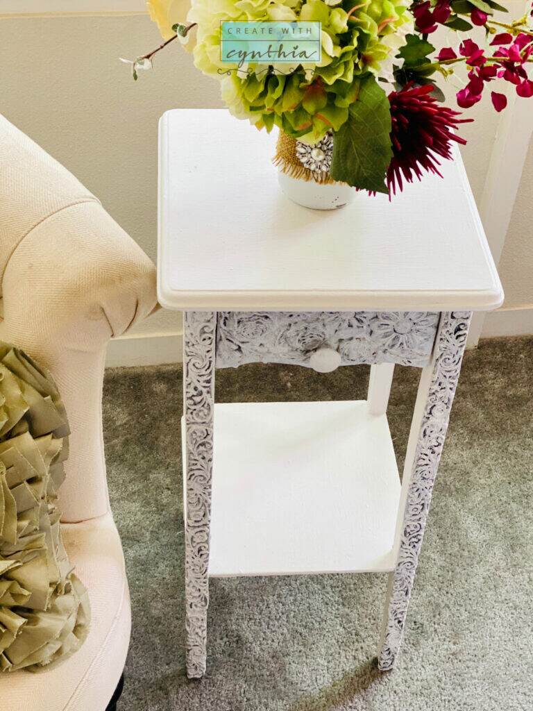 Nightstand Makeover with Moulds on Create WIth Cynthia