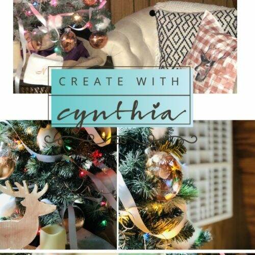 Create with Cynthia, Cynthia nessel, a maker’s studio, enjoy the bragging rights, craft a beautiful life, bedroom Christmas tree, Christmas tree, diy Christmas ornaments.