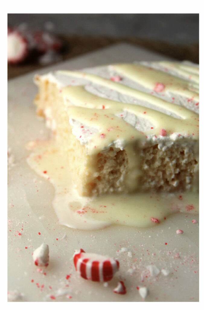 create with cynthia, cynthia nessel, peppermint white chocolate tres leches cake, chantilly patino, bicultural familia, mexican holiday cake, valentines day dessert, valentines day cake