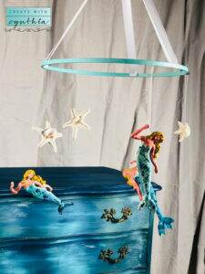 create with cynthia, cynthia nessel, redwood city, norcal, mermaid mobile diy, mermaid diy, iron orchid design, diy paint