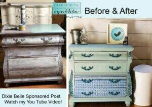 dixie belle, create with cynthia, cynthia nessel, furniture make-over, diy furniture, painted dresser, home decor, diy paint