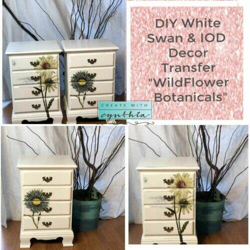 create with cynthia, cynthia nessel, white night stands, refurbished furniture, furniture make over, diy furniture, iron orchid design, diy paint, debi's design diary