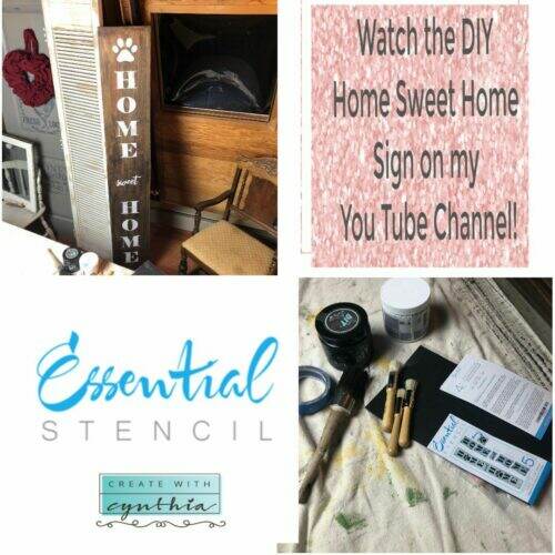 home sweet home sign, diy home sign, create with cynthia, cynthia nessel, diy paint, a maker's studio, essential stencils, redwood City, northern california