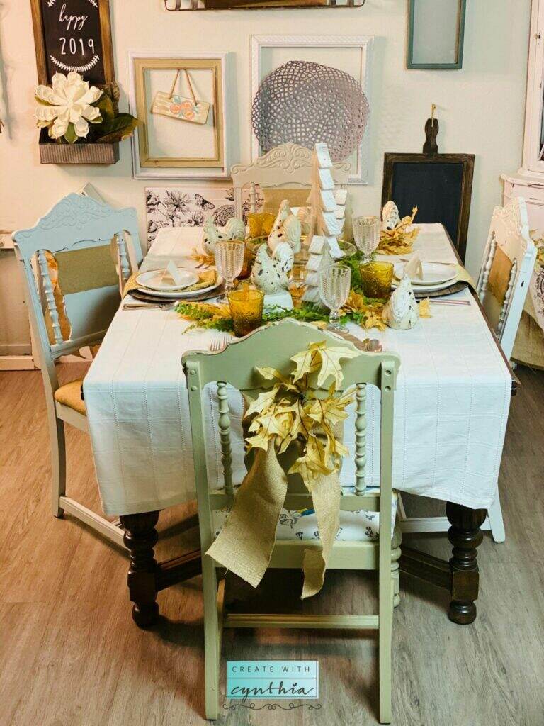 rustic decor, create with cynthia, cynthia nessel, vintage decor, a maker's studio, re-new-all candles, thanksgiving tablescape ideas, thanksgiving tablescape, turkey tablescape, turkey