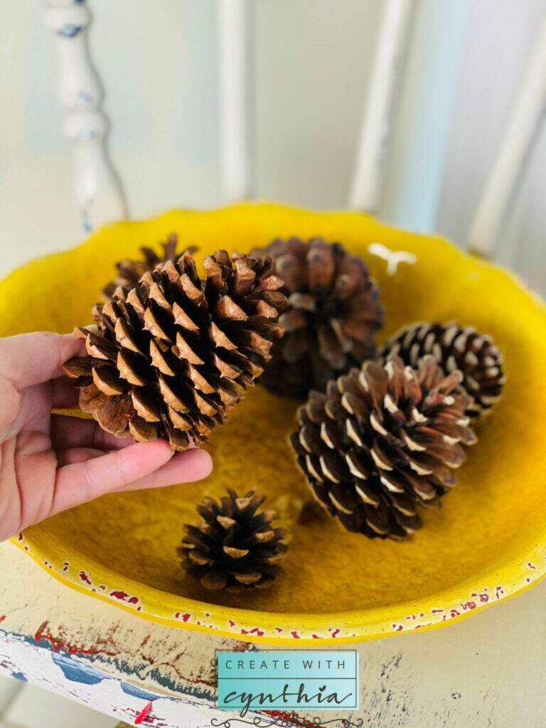 rustic decor, create with cynthia, cynthia nessel, vintage decor, a maker's studio, re-new-al candles, thanksgiving, pinecones, veteran's day, gratefulness, thankful