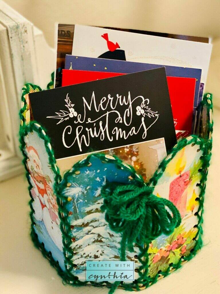 Create With cynthia, cynthia nessel, repurposing christmas cards, repurposing holiday cards, christmas cards, holiday cards, reusing christmas cards, reusing holiday cards, recycling christmas cards, recycling holiday cards, christmas card crafts, holiday card crafts