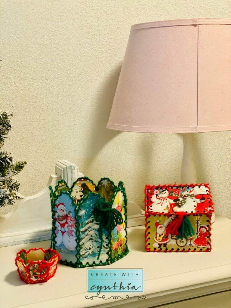 Create With cynthia, cynthia nessel, repurposing christmas cards, repurposing holiday cards, christmas cards, holiday cards, reusing christmas cards, reusing holiday cards, recycling christmas cards, recycling holiday cards, christmas card crafts, holiday card crafts