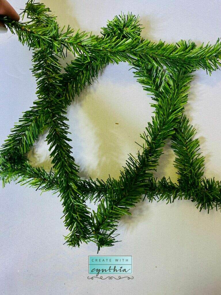 christmas greenery star, create with cynthia, cynthia nessel, christmas decor, christmas chair decor, christmas star, diy home decor, christmas