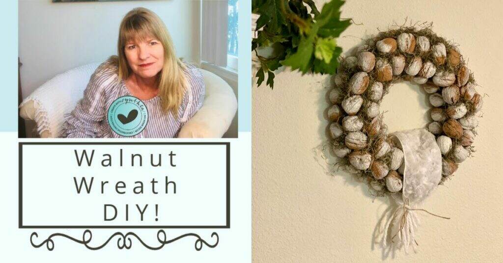 myrustoleum, rustoleumchalkpaint, create with cynthia, cynthia nessel, diy home decor, walnut wreath diy, wreath tutorial, walnut wreath tutorial