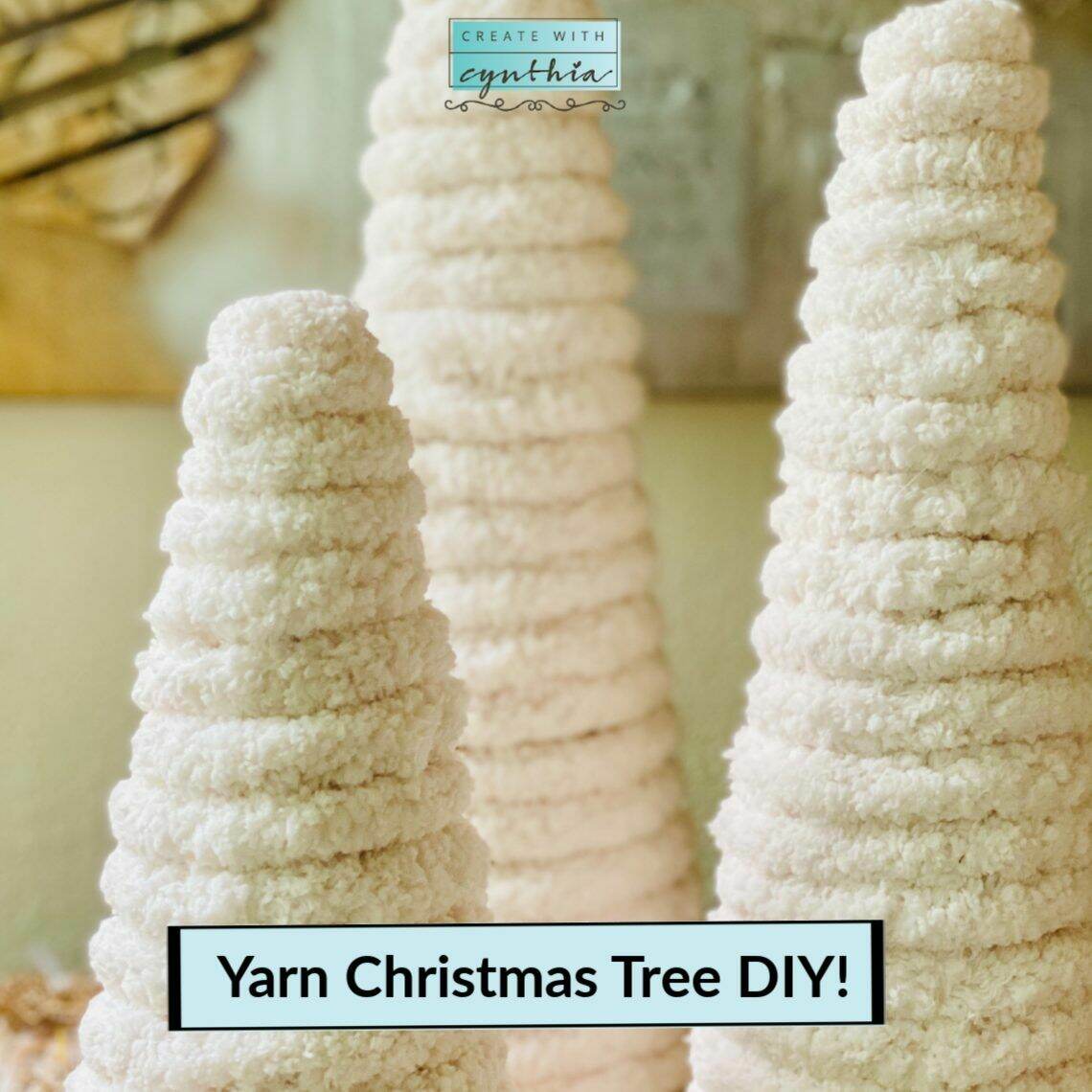 Yarn Christmas Trees DIY! | Create With Cynthia