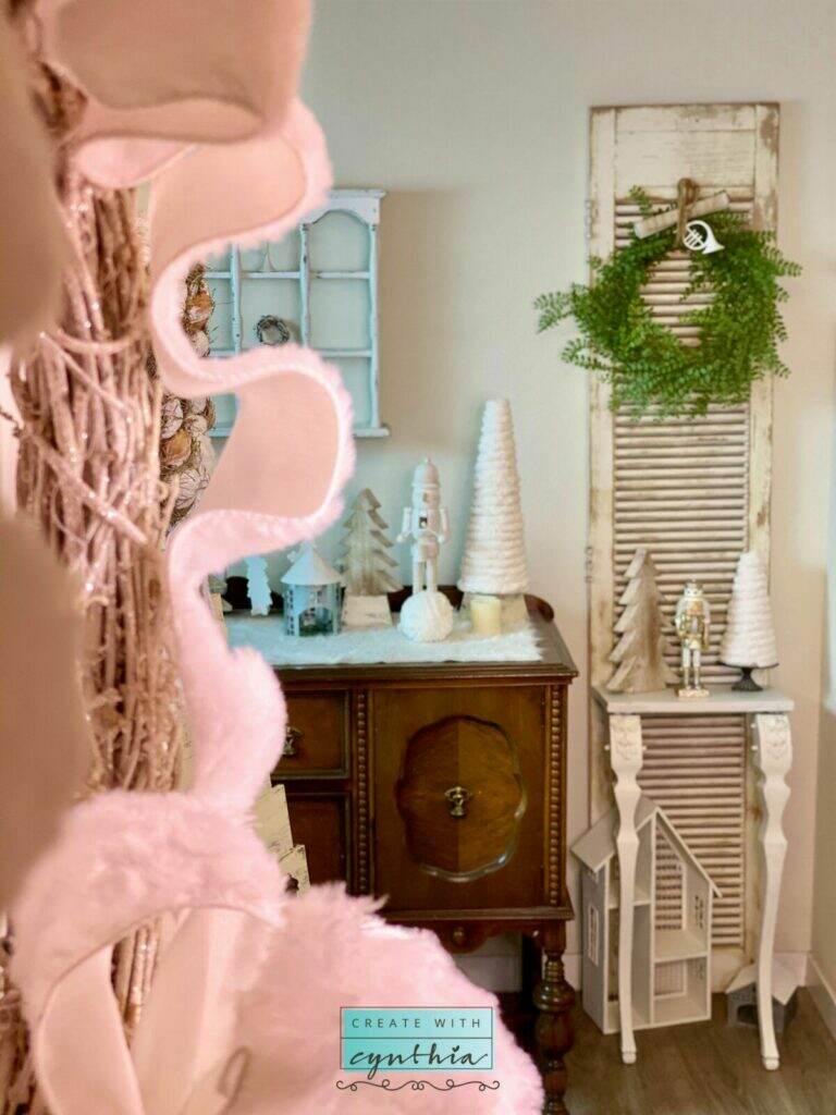 transition from christmas to winter, christmas, winter decor, diy home decor, vintage furniture makeover, create with cynthia, cynthia nessel