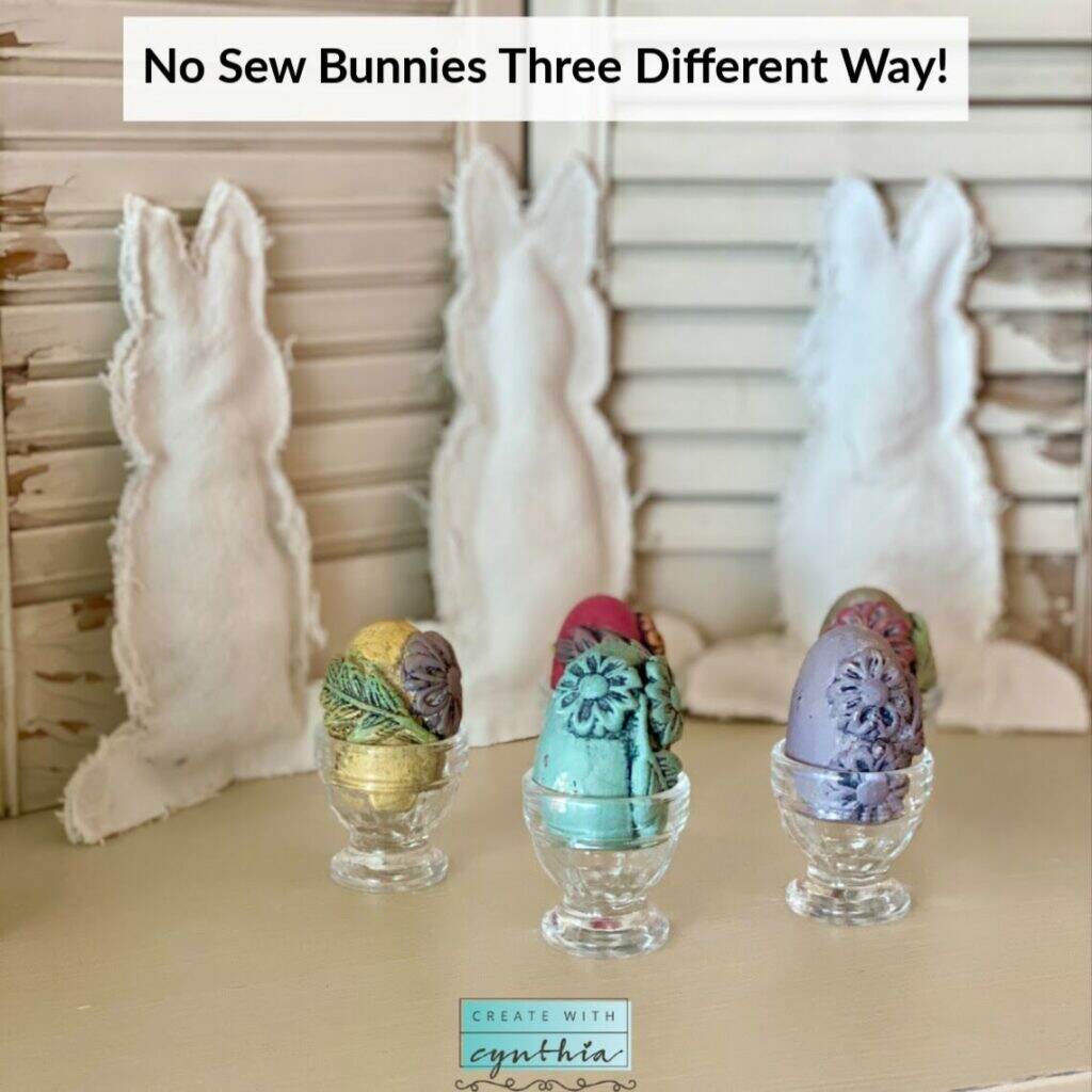 painted drop cloth bunnies, no sew drop cloth bunnies, drop cloth bunnies, debi’s design diary diy paint, diy paint, clay paint, chalk paint, drop cloth projects, spring decor, spring bunnies, create with cynthia, cynthia nessel, no sew bunnies, burlap bunny diy, no sew burlap bunny, diy home decor, drop cloth projects