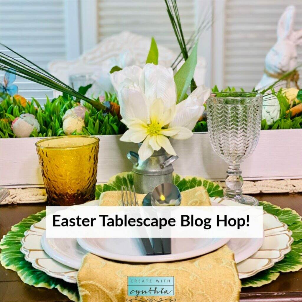 Easter tablescape on Weekly Round Up.