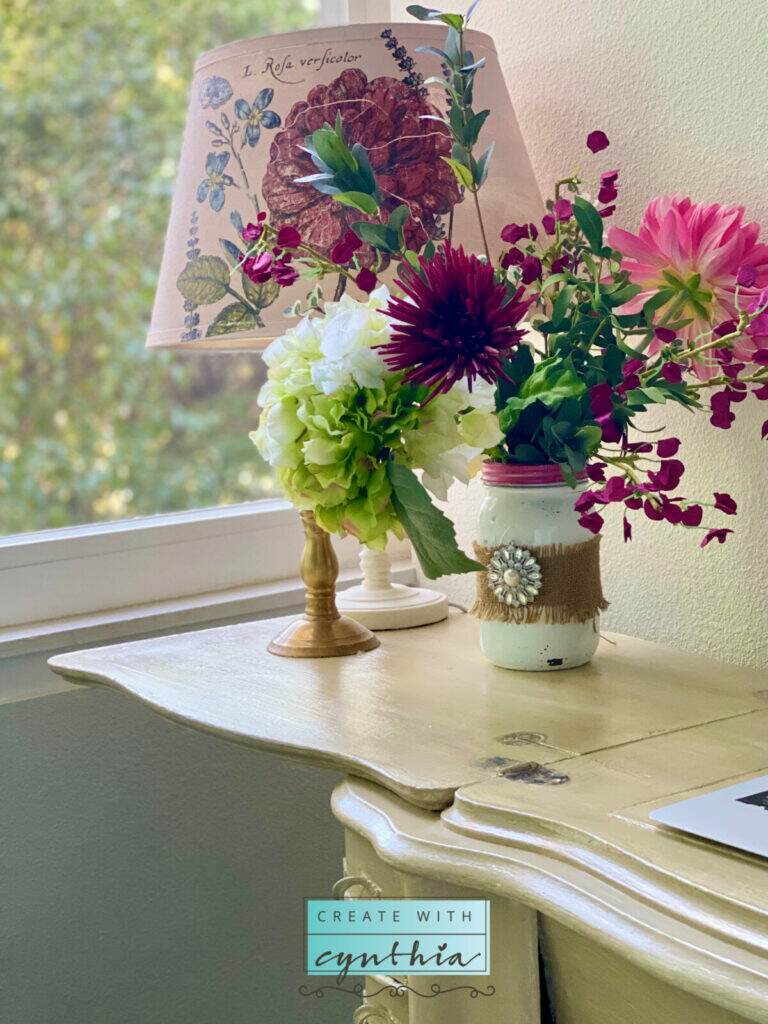 Pink flowers and pink lamp shade remind me of Spring on the Weekly Round Up.