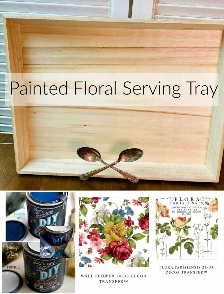 Painted Floral Service Tray materials