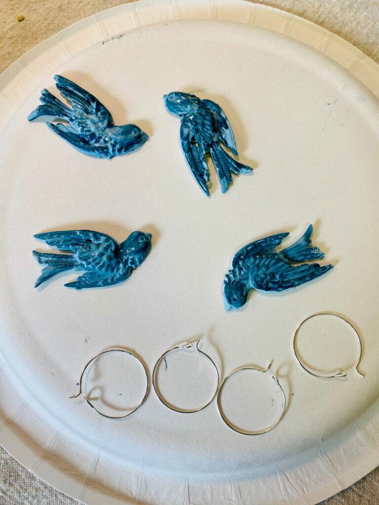 Completed birds ready for charms.