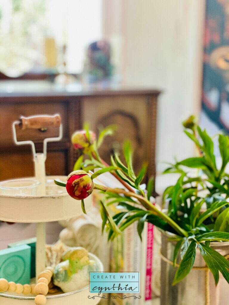 Peonies on the coffee table on the Weekly Round Up.