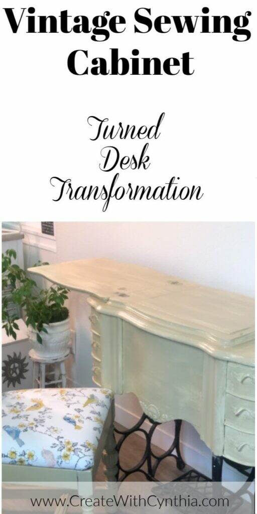 Vintage Sewing Cabinet Desk Transformation!