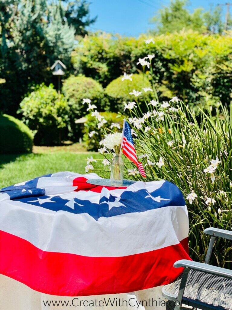 Put flag on table.