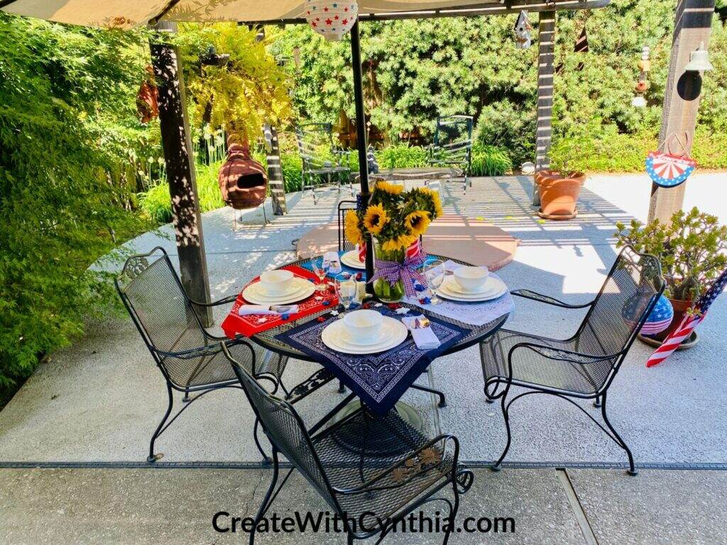 Tablesetting Celebrating Red, White and Blue.