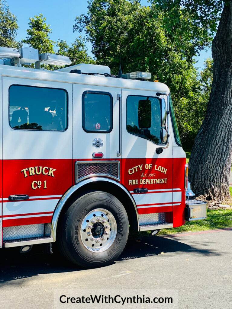 The firetruck at Lodi Lake on Summer Adventures.