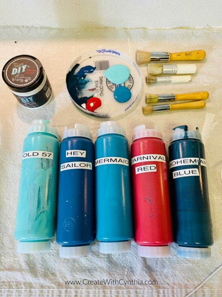 Paint colors for the Patriotic Tray